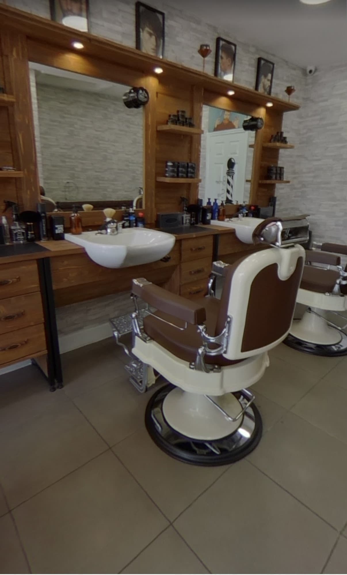 Barber chair inside C&B Barber Shop